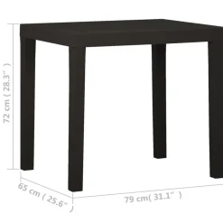 Puutarhapöytä antrasiitti 79x65x72 cm muovi