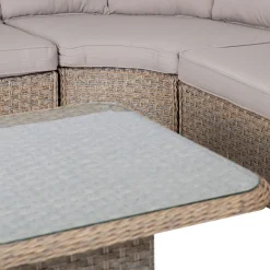 Puutarhapöytä Home4you Pacific, 120x80cm, korkeussäädettävä, beige
