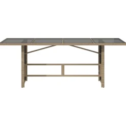 Puutarhapöytä polyrottinki, 190x80x75 cm, eri pöytälevymateriaalit ja värit (33233)