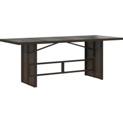 Puutarhapöytä polyrottinki, 190x80x75 cm, eri pöytälevymateriaalit ja värit (33233)