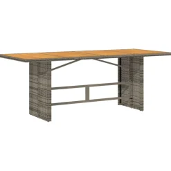 Puutarhapöytä polyrottinki, 190x80x75 cm, eri pöytälevymateriaalit ja värit (33233)