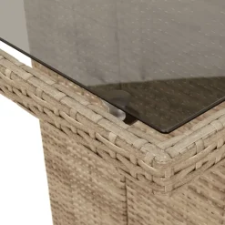 Puutarhapöytä polyrottinki, 190x80x75 cm, eri pöytälevymateriaalit ja värit (33233)