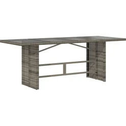 Puutarhapöytä polyrottinki, 190x80x75 cm, eri pöytälevymateriaalit ja värit (33233)