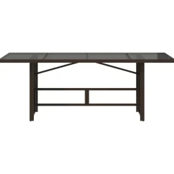 Puutarhapöytä polyrottinki, 190x80x75 cm, eri pöytälevymateriaalit ja värit (33233)