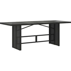 Puutarhapöytä polyrottinki, 190x80x75 cm, eri pöytälevymateriaalit ja värit (33233)
