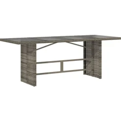 Puutarhapöytä polyrottinki, 190x80x75 cm, eri pöytälevymateriaalit ja värit (33233)