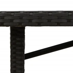 Puutarhapöytä polyrottinki, 190x80x75 cm, eri pöytälevymateriaalit ja värit (33233)