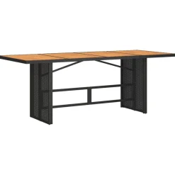 Puutarhapöytä polyrottinki, 190x80x75 cm, eri pöytälevymateriaalit ja värit (33233)