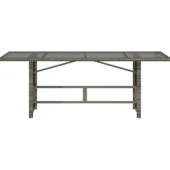 Puutarhapöytä polyrottinki, 190x80x75 cm, eri pöytälevymateriaalit ja värit (33233)