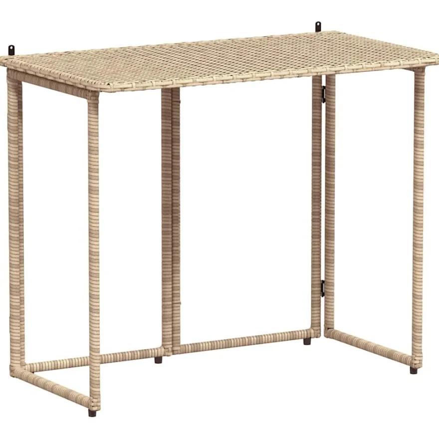 Puutarhapöytä taitettava, 90x51x75 cm polyrottinki, eri värejä (44742)