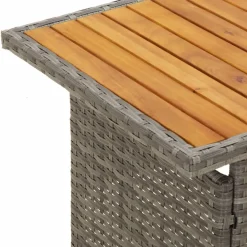 Puutarhapöytä, 100x50x43/63cm, akasiapuu ja polyrottinki, eri värejä