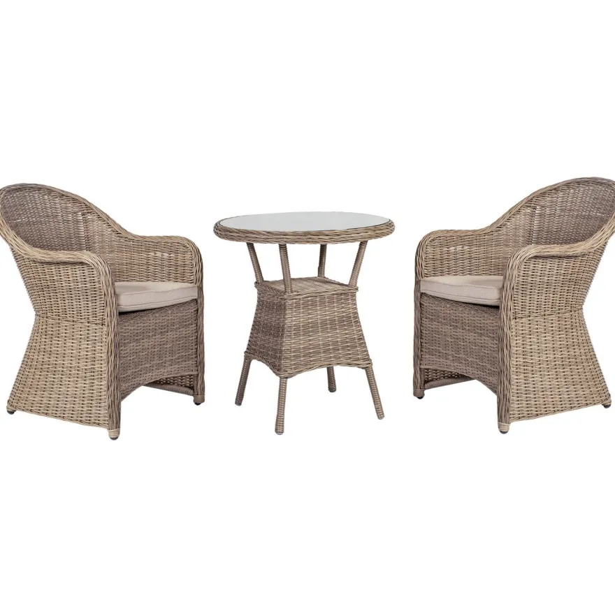 Puutarharyhmä Home4You TOSCANA, 2 tuolia, beige