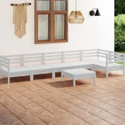 Puutarhasohvasarja, mäntyä, 7-osainen, eri värivaihtoehtoja