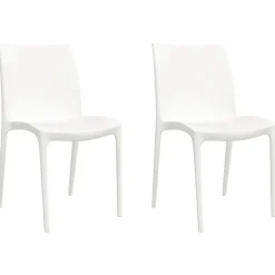 Puutarhatuolit 2 kpl valkoinen 50x46x80 cm polypropeeni