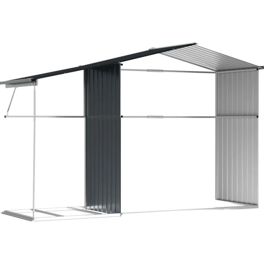Puutarhavaja galvanoitu teräs, leveys 277 cm, eri värejä ja kokoja (29666)