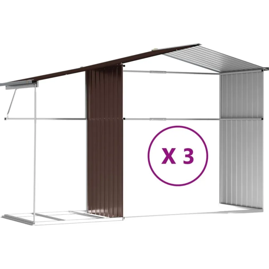 Puutarhavaja galvanoitu teräs, leveys 277 cm, eri värejä ja kokoja (29666)