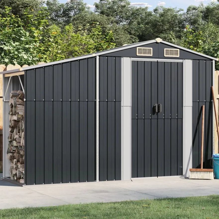 Puutarhavaja galvanoitu teräs, leveys 277 cm, eri värejä ja kokoja (29666)