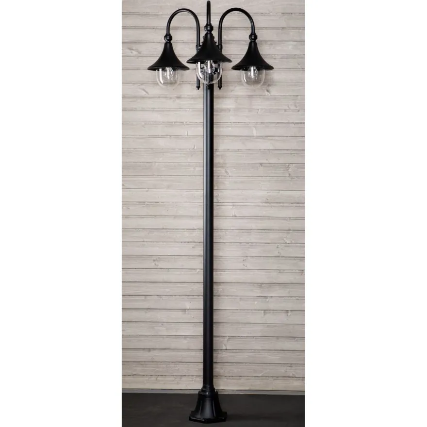 Pylväsvalaisin Noor Trumpetti, 2350x735mm, 3-osainen, musta