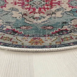 Pyöreä matto Linento Woopamuk Mailis Ø120cm turkoosi