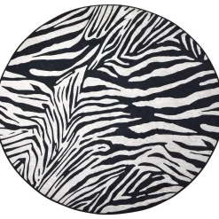 Pyöreä matto Linento Zebra mustavalkoinen, eri kokoja