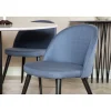 Pyöreä ruokailuryhmä Venture Home, Ø106cm valkoinen Estelle-pöytä + 4 sinistä Velvet-tuolia
