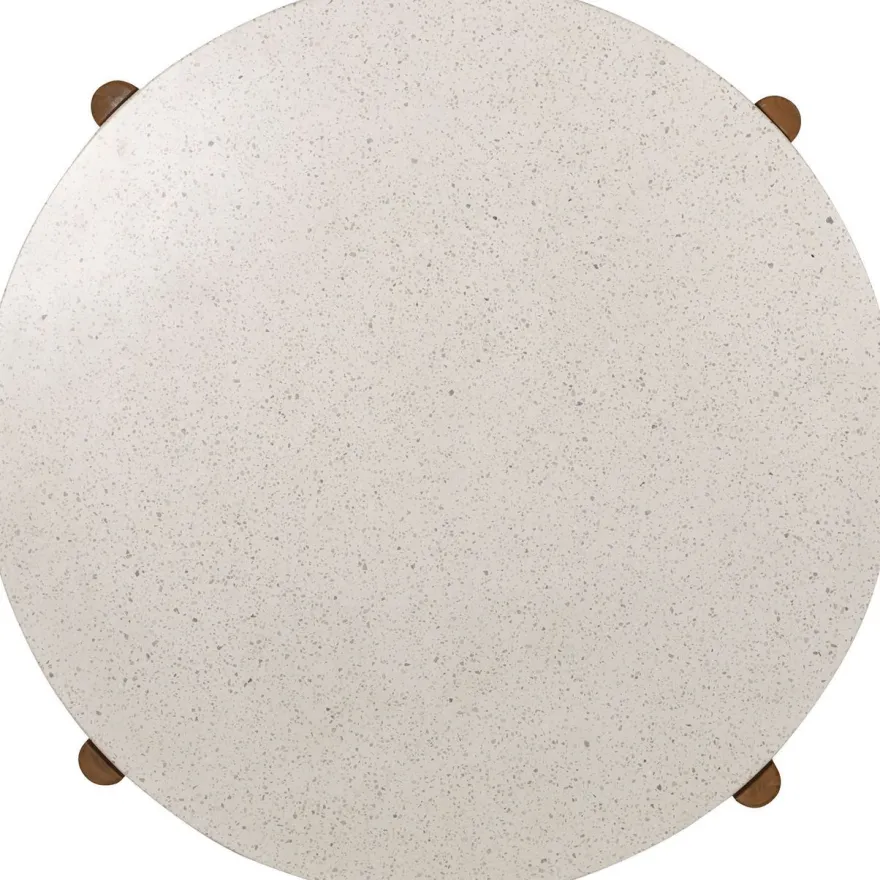 Pyöreä ruokapöytä House Nordic Terracina, ø120cm, akaasia/terrazzo, ruskea/valkoinen