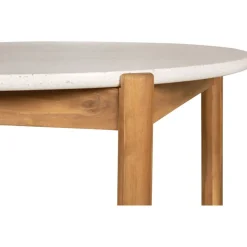 Pyöreä ruokapöytä House Nordic Terracina, ø120cm, akaasia/terrazzo, ruskea/valkoinen