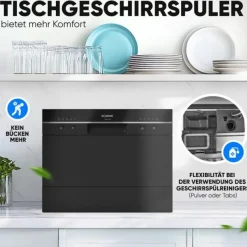Pöytäastianpesukone Bomann TSG7405B, 55cm, musta