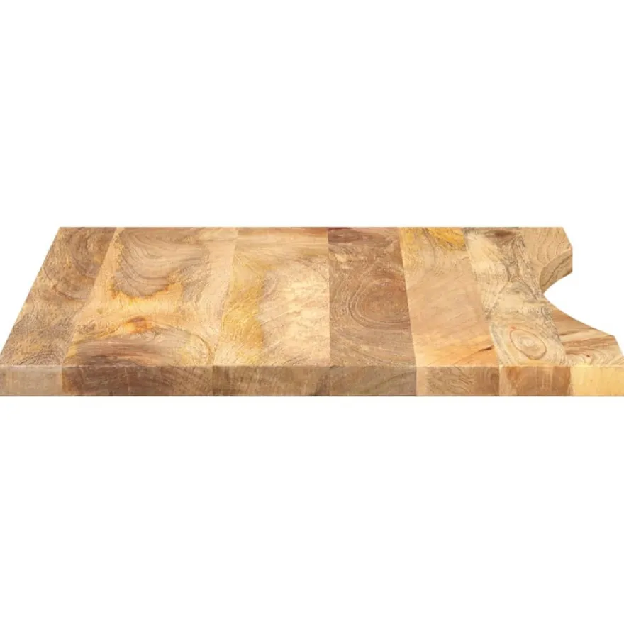 Pöytälevy kaarella 80x50x2,5 cm ovaali täysi karkea mangopuu (70192)