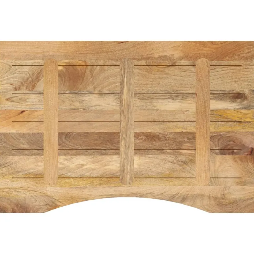 Pöytälevy kaarella 80x50x2,5 cm ovaali täysi karkea mangopuu (70192)