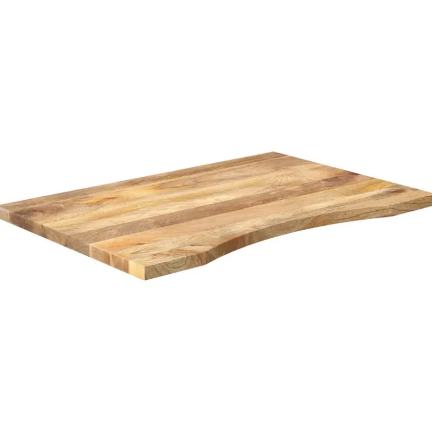 Pöytälevy kaarella 80x50x2,5 cm ovaali täysi karkea mangopuu (70192)