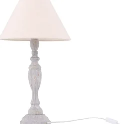 Pöytävalaisin Venture Home Caen, ø35x62cm, vaaleanharmaa/beige