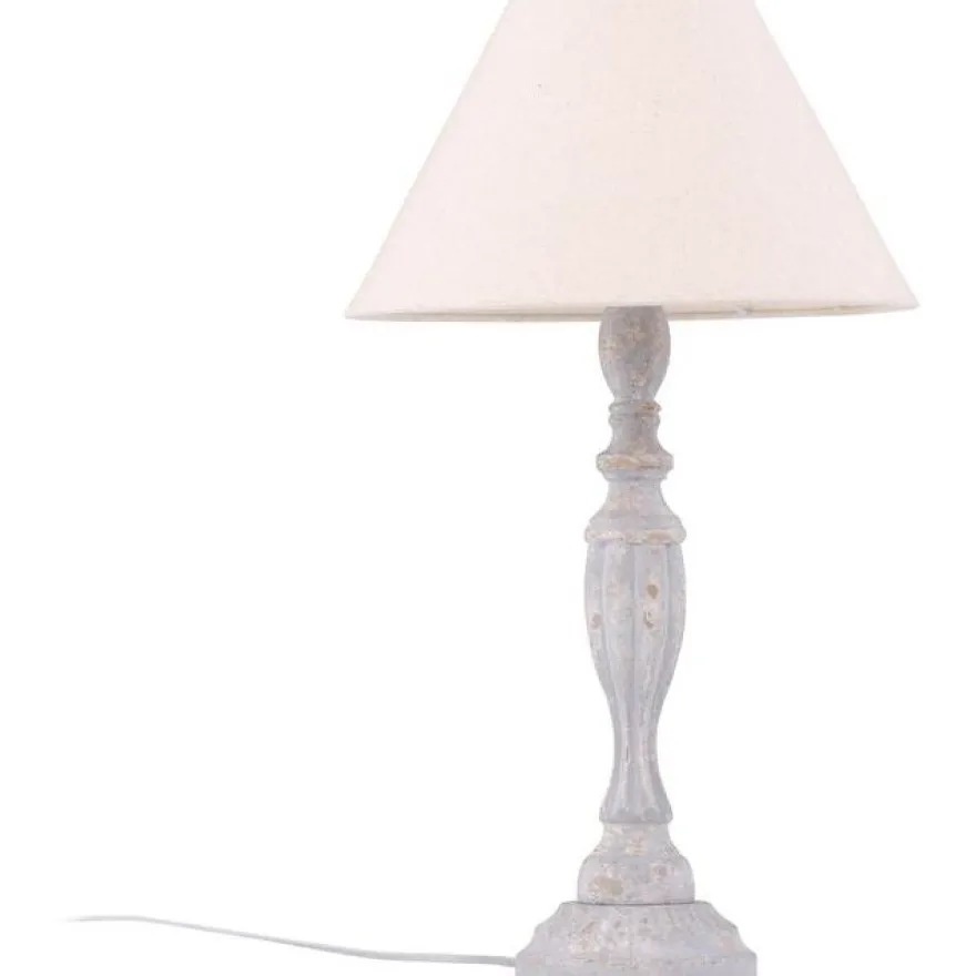 Pöytävalaisin Venture Home Caen, ø35x62cm, vaaleanharmaa/beige
