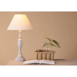 Pöytävalaisin Venture Home Caen, ø35x62cm, vaaleanharmaa/beige
