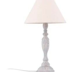 Pöytävalaisin Venture Home Caen, ø35x62cm, vaaleanharmaa/beige