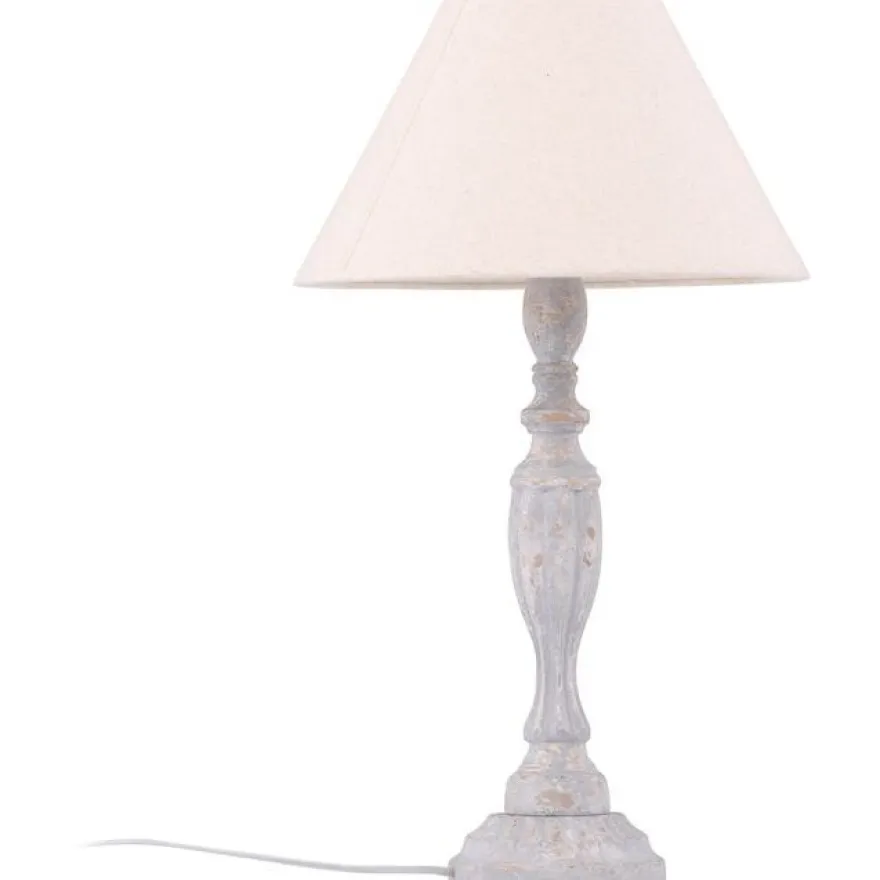 Pöytävalaisin Venture Home Caen, ø35x62cm, vaaleanharmaa/beige