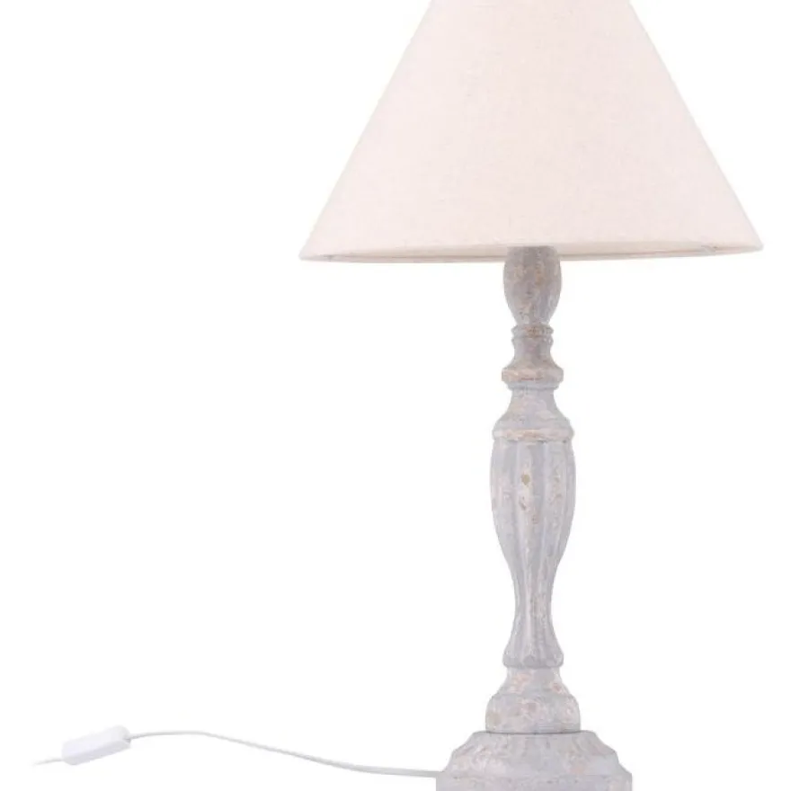 Pöytävalaisin Venture Home Caen, ø35x62cm, vaaleanharmaa/beige