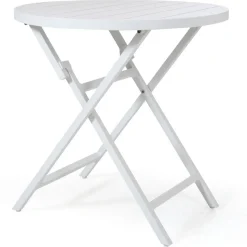 Pöytä Wilkie, taitettava, Ø72cm, valkoinen