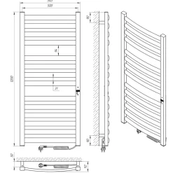 Pyyhekuivain Atlant Premium C14, 500x1200, ajastimella, eri värejä