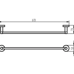 Pyyhetanko KosmosTec 600mm, harjattu teräs