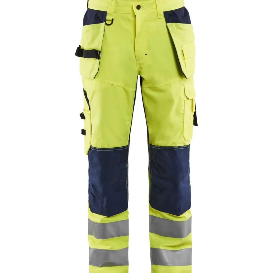Riipputaskuhousut Blåkläder 1565 Highvis, huomiokeltainen/sininen