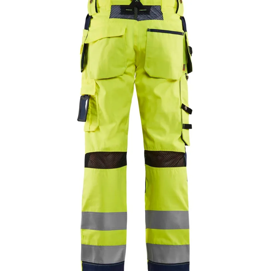 Riipputaskuhousut Blåkläder 1565 Highvis, huomiokeltainen/sininen