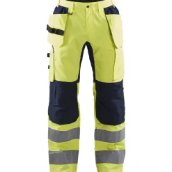 Riipputaskuhousut Blåkläder 1552 Highvis Stretch, huomiokeltainen/sininen