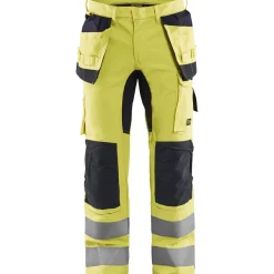 Riipputaskuhousut Blåkläder Multinorm 1587, luontainen palosuojaus, huomiokeltainen/mariininsininen