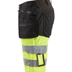 Riipputaskushortsit Blåkläder 1596 Highvis Stretch, musta/huomiokeltainen