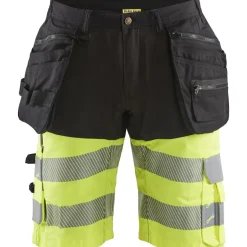 Riipputaskushortsit Blåkläder 1596 Highvis Stretch, musta/huomiokeltainen