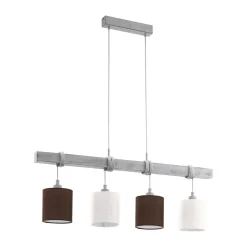 Riippuvalaisin Eglo Vintage Townshend 2, 4x60W, 1000x1100x150mm, E27, IP20, harmaa/valkoinen/ruskea