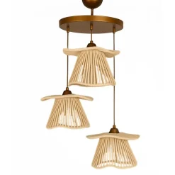 Riippuvalaisin Linento Lighting BK180 3-osainen kupari/luonnonvalkoinen