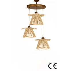 Riippuvalaisin Linento Lighting BK180 3-osainen kupari/luonnonvalkoinen