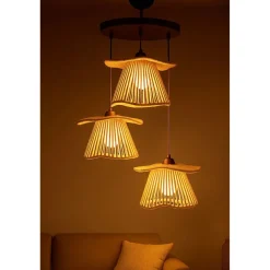 Riippuvalaisin Linento Lighting BK180 3-osainen kupari/luonnonvalkoinen